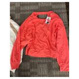 Active Pullover Duo XL Coral Red & White/Beige Hooded Color-Block Pullovers (Lot of 2)