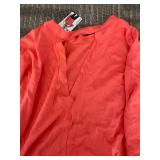 Active Pullover Duo XL Coral Red & White/Beige Hooded Color-Block Pullovers (Lot of 2)