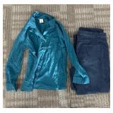Serra Teal Button-Down Shirt - M & Adventuridge Jeans 40x32