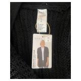 SERRA Oversized Cardigan Size S and  Black Knit with Tan Trim - Size M