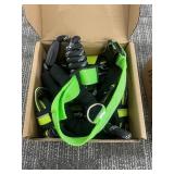 Dokalazy Neon Green Dog Harness with Rope Leash - Adjustable, D-Ring, Original Box