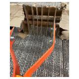 Garden Rake - Orange Handle, Steel Tines Head - Yard & Garden Tool for Leaves