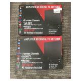 Amplified HD Digital TV Antenna 2-Pack - 25 dB Gain, USB-Powered, 70-ohm coax