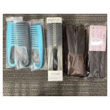 Maxibrush Adjustable Hair Brush 2.5-3.5 in - Includes 2 Teal Detangler Combs
