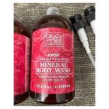 Dead Sea Collection Rose Mineral Body Wash 1000 ml - 2 Bottles with Pumps