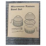 Microwave Ramen Bowl Set with Steamer Lid & Utensils