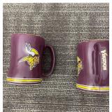 Minnesota Vikings Mug 2-Pack - Purple Ceramic Coffee Cups with Logo
