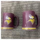 Minnesota Vikings Mug 2-Pack - Purple Ceramic Coffee Cups with Logo