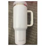 40 oz Beverage Tumbler and Pink Reusable Cups with  Lids, Straws