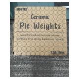 Square Teal Box Bundle - Ceramic Pie Weights 2.2 lb, 10mm; Aluminum Pan 10-Pack