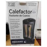 living zone 1500-Watt Black Electric Tower Quartz Infrared Space Heater with Thermostat