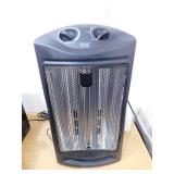 living zone 1500-Watt Black Electric Tower Quartz Infrared Space Heater with Thermostat