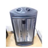 living zone 1500-Watt Black Electric Tower Quartz Infrared Space Heater with Thermostat