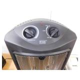 living zone 1500-Watt Black Electric Tower Quartz Infrared Space Heater with Thermostat
