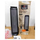 Pelonis 1500-Watt 23 in. Digital Tower Indoor Ceramic Heater Quiet Operation w/ Safety Overheat Protection and Fan Mode in Black