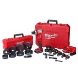 NEW - Milwaukee M18 18V Lithium-Ion 1/2 in. to 4 in. Force Logic 6-Ton Cordless Knockout Tool Kit with Die Set, One 2.0Ah Batteries
