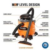 RIDGID 16 Gal. 6.5 Peak HP NXT Shop Vacuum Wet Dry Vac Filter, Locking Hose and Accessories HD1640