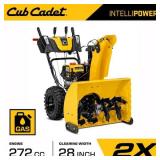 NEW - Cub Cadet 2X 28 in. 272cc IntelliPower Two-Stage Electric Start Gas Snow Blower with Power Steering and Steel Chute
