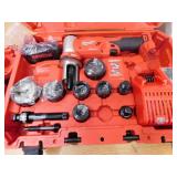 NEW - Milwaukee M18 18V Lithium-Ion 1/2 in. to 4 in. Force Logic 6-Ton Cordless Knockout Tool Kit with Die Set, One 2.0Ah Batteries