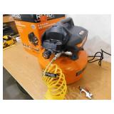 RIDGID 6 Gal. 150 PSI Portable Electric Oil-Free Jobsite Pancake Air Compressor with Dual Pressure Gauges and 2-Quick Couplers