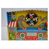 Carnival Shooting Gallery Tin Toy Arcade with Striped Canopy