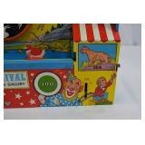Carnival Shooting Gallery Tin Toy Arcade with Striped Canopy