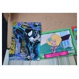 Box of Assorted Vintage Trading Cards - Spider-Man, TMNT, Valley Girl, Mugshot Card