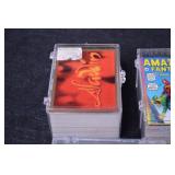 Five Vintage Cartoon Trading Card Sets in Clear Display Cases - Includes Amazing Fantasy Spider-Man