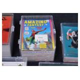 Five Vintage Cartoon Trading Card Sets in Clear Display Cases - Includes Amazing Fantasy Spider-Man