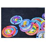 Simpsons Round Character Discs - Collectible Tokens Lot