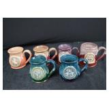 Medallion Mugs - Set of 6 Ceramic Mugs with Crest Emblems