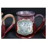 Medallion Mugs - Set of 6 Ceramic Mugs with Crest Emblems