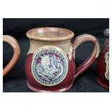 Medallion Mugs - Set of 6 Ceramic Mugs with Crest Emblems