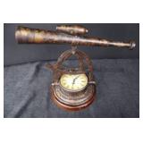 Antiqued Telescope Clock Stand