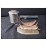 Antique Electric Iron with Side Steam Reservoir - Vintage Clothes Iron