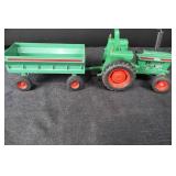 Tonka Green Tractor with Dump Trailer - Vintage Farm Toy