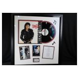 Michael Jackson BAD Framed Album Collage with Vinyl LP Display Size 29x30