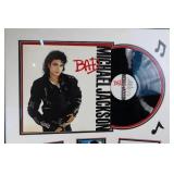 Michael Jackson BAD Framed Album Collage with Vinyl LP Display Size 29x30