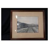 Steam Locomotive Train Photograph - Framed Black & White Railroad Art