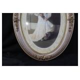 Home Interiors & Gifts Oval Portrait Frame - Vintage Woman with Bouquet Print