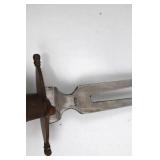 Antique Forked Dagger with Carved Wood Grip & Matching Scabbard