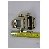 Vintage Chrome Tin Robot Toy with Front Display Screen & 5 Color Indicator Dots