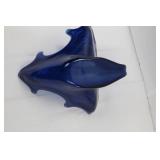 Blue Glass Swan Bowl - 11-inch Decorative Centerpiece Dish