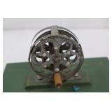 Shakespeare Automatic No. 1922 Model FF Lot of 2 Vintage Fishing Reel/Line Winder on Green Base