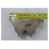 National Silver Company Butterfly Trinket Box - Ornate Silver, Velvet Lining