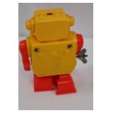 Vintage Yellow Robot Toy - Red Arms, 6-Inch Plastic Figure