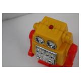 Vintage Yellow Robot Toy - Red Arms, 6-Inch Plastic Figure