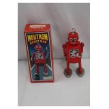 Schylling Neutron Robot Man Tin Toy - Collector Series Red Retro Robot