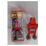 Schylling Neutron Robot Man Tin Toy - Collector Series Red Retro Robot