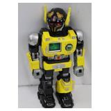 Robot Action Figure - Yellow & Black Mech with Green Chest Screen, 17 in Tall